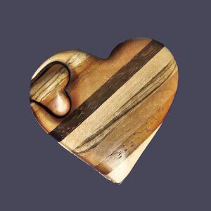 RICHARD ROTHBARD Striped Wood Puzzle Heartshaped Box